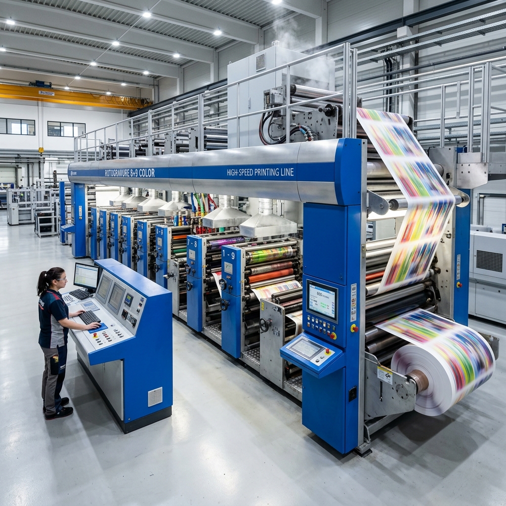Rotogravure Printing Line Machine in Hyderabad Factory